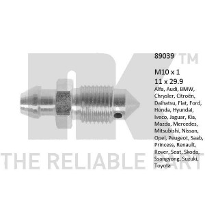 Breather Screw / Valve NK 89039
