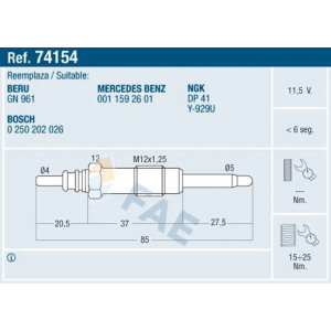 Glow Plug FAE 74154