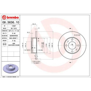Jarrulevy BREMBO 08.3636.10