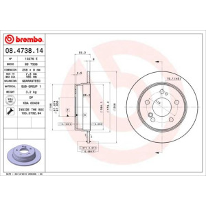 Тормозной диск BREMBO 08.4738.14