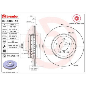 Тормозной диск BREMBO 09.C409.13