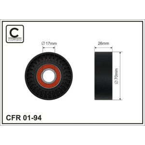 Tensioner Pulley, V-ribbed belt CAFFARO 01-94
