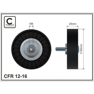 Deflection/Guide Pulley, V-ribbed belt CAFFARO 12-16