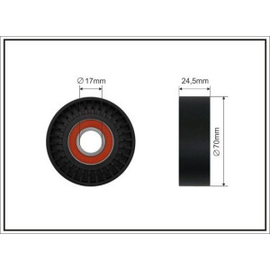 Tensioner Pulley, V-ribbed belt CAFFARO 16-98