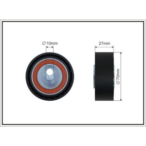 Tensioner Pulley, V-ribbed belt CAFFARO 354-122