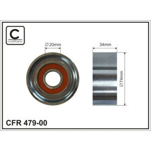Tensioner Pulley, V-ribbed belt CAFFARO 479-00