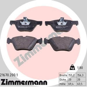Brake Pad Set, disc brake ZIMMERMANN 21670.200.1