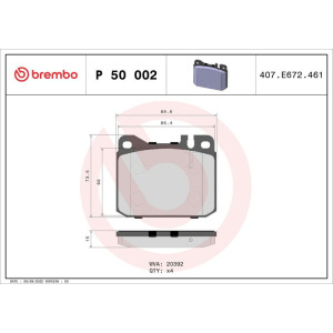 Jarrupala, levyjarru BREMBO P 50 002