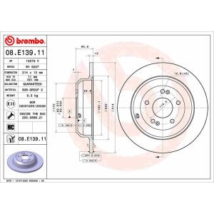 Piduriketas BREMBO 08.E139.11