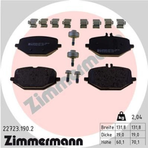 Комплект тормозных колодок, дисковый тормоз ZIMMERMANN 22723.190.2