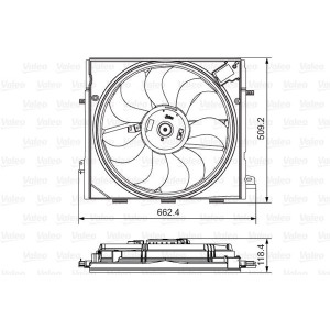 Ventilaator,mootorijahutus VALEO 696873