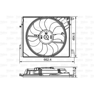 Ventilaator,mootorijahutus VALEO 696881