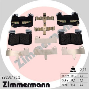Комплект тормозных колодок, дисковый тормоз ZIMMERMANN 22858.170.2
