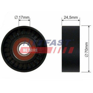 Tensioner Pulley, V-ribbed belt FAST FT44570