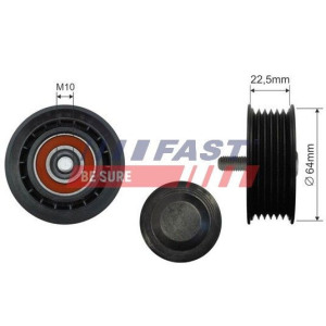 Deflection/Guide Pulley, V-ribbed belt FAST FT44588