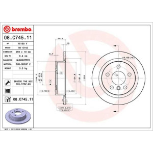 Jarrulevy BREMBO 08.C745.11
