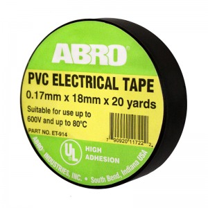 ET-914-BLK Classified PVC Electrical Tape Black 18mm*18m ABRO