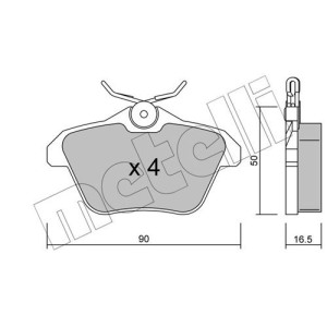 Piduriklotsi komplekt,ketaspidur METELLI 22-0113-0
