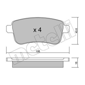 Brake Pad Set, disc brake METELLI 22-0818-0