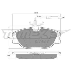 Brake Pad Set, disc brake TOMEX Brakes TX 12-442