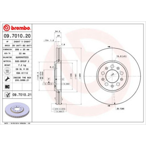 Piduriketas BREMBO 09.7010.21
