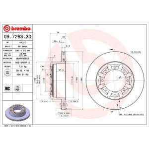 Brake Disc BREMBO 09.7263.30