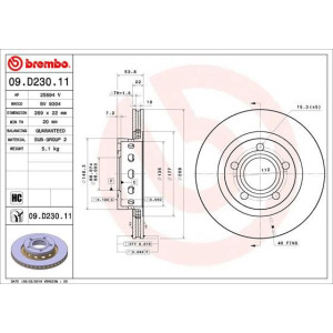 Piduriketas BREMBO 09.D230.11