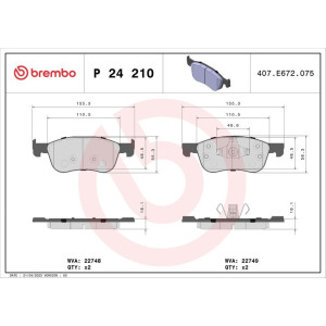 Piduriklotsi komplekt,ketaspidur BREMBO P 24 210