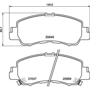 Brake Pad Set, disc brake BREMBO P 54 061