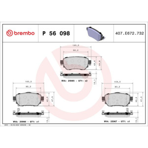 Piduriklotsi komplekt,ketaspidur BREMBO P 56 098