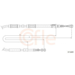 Cable Pull, parking brake COFLE 17.1425