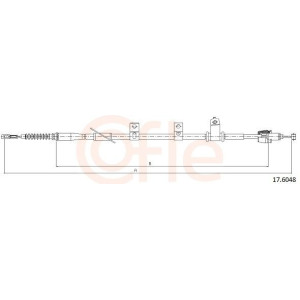 Cable Pull, parking brake COFLE 17.6048