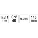 YT-4918 Кованный торцевой ключ 14х15мм YATO