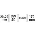 YT-4921 Кованный торцевой ключ 20*22mm YATO