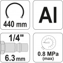 YT-2370 Пистолет для подкачки колес с манометром 1/4" 8bar YATO