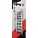 YATO YT-0520 Padrunisetti 1/4", 3/8", 9-osainen – TORX (E-sarjan hylsyt)