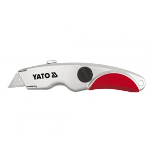 YATO YT-7520 универсальный нож с трапециевидным лезвием, 61 &times; 33 мм, 3 запасных лезвия