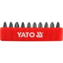 YT-0471 Screwdriver bit set 10pcs PZ2x25mm 1/4" YATO