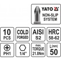 YT-0477 Screwdriver bit set 10pcs PH1x50mm 1/4" YATO