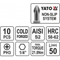 YT-0479 Screwdriver bit set 10pcs PH3x50mm 1/4" YATO