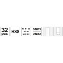 YT-2975 Hanat ja meistit 32kpl M3-M12 YATO