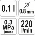 YATO YT-2357 HVLP Mini Spray Gun, 0.8 mm, 0.1 L