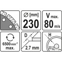 YT-6005 loikeketas/kivi/TEEMANT/230*2,7*22,2mm