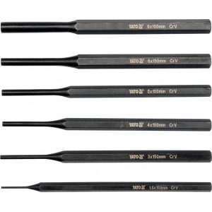YATO YT-47121 Punch Set 6 pcs, 150 mm (1.5 / 3 / 4 / 5 / 6 / 8 mm)