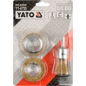 YT-4755 Набор шеток-крацовок со стержнем 3шт 20, 50, 50mm YATO