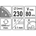 YT-6025 loikeketas/230mm