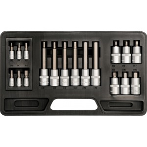 YT-7752 Bit Socket Set, 18Pcs: Hex 3-12Mm YATO