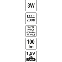 YT-08590 Pealamp 3W 100Lm zuum