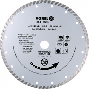 VOREL 08755 Turbo teemantl&otilde;ikeketas kivile &Oslash;230 mm