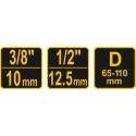 VOREL 57600 kolme haaratsiga õlifiltrivõti, 65–110 mm, 3/8″ ja 1/2″